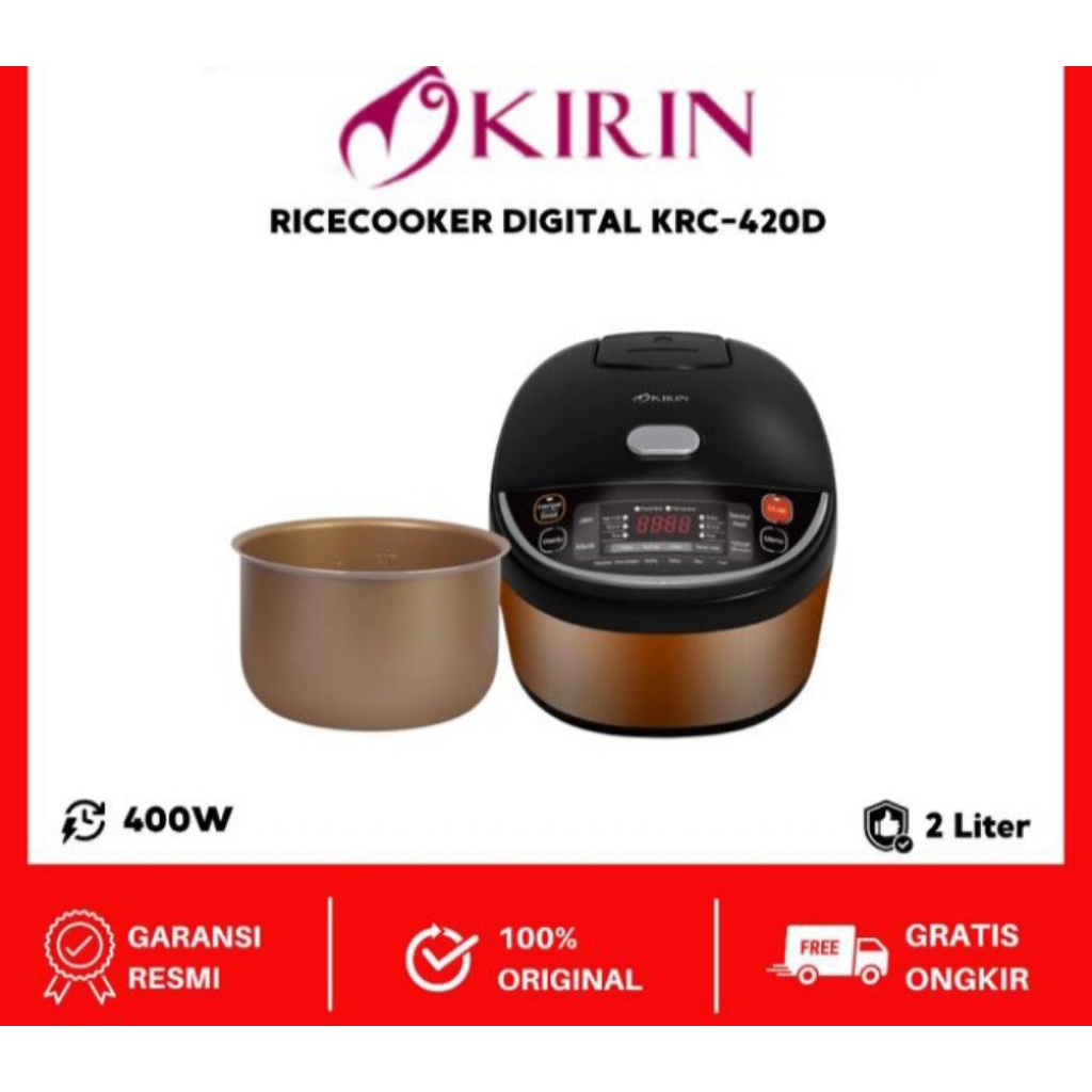 Kirin Rice Cooker Digital 2 Liter KRC420D Magicom 6in1 KRC 420D