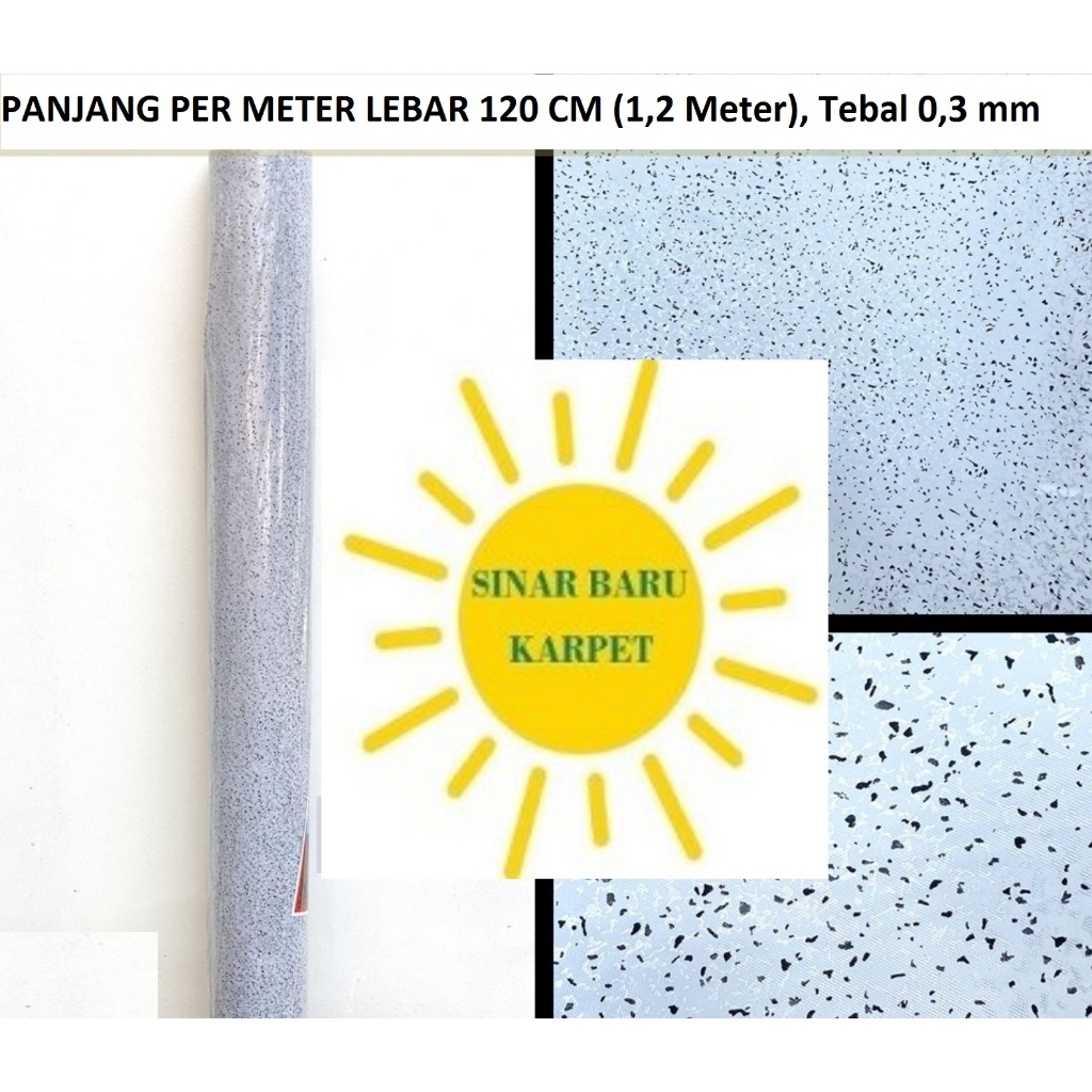 PER METER Karpet Lantai Plastik Vinyl METERAN MOTIF PASIR POLOS (SESUAI GAMBAR) Lebar 1.2m