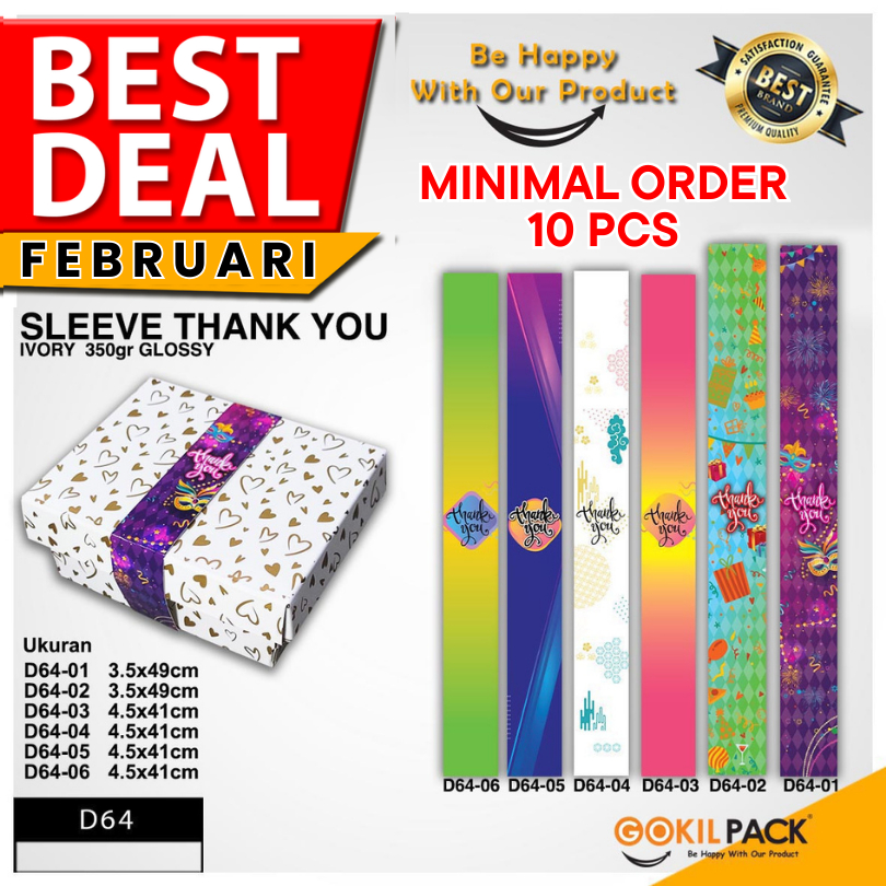 Sleeve Box|Label/Hiasan/Paper Belt Thank You Vertikal|D64