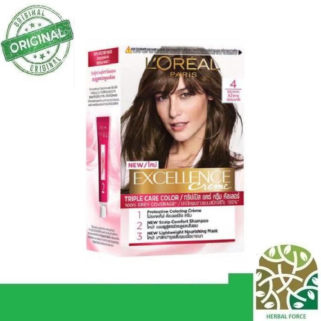 LOREAL Paris Excellence Creme No 4 Natural Brown / Semir Rambut