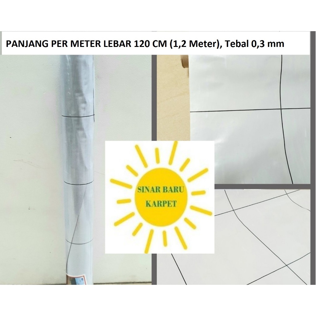 PER METER Karpet Lantai Plastik Vinyl METERAN MOTIF KERAMIK POLOS (SESUAI GAMBAR) Lebar 1.2m