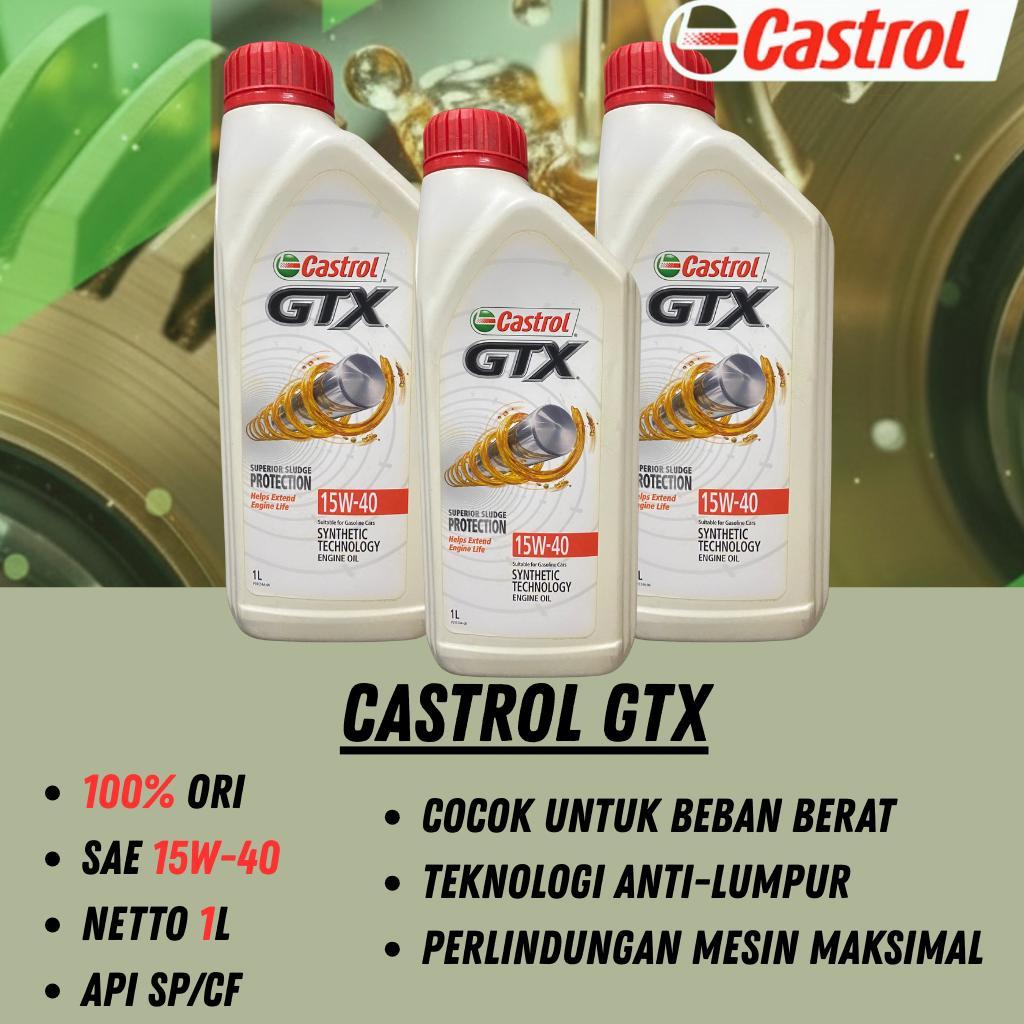 Oli Mesin mobil  Castrol GTX SAE 15W-40 Bensin Galon 1 Liter Original