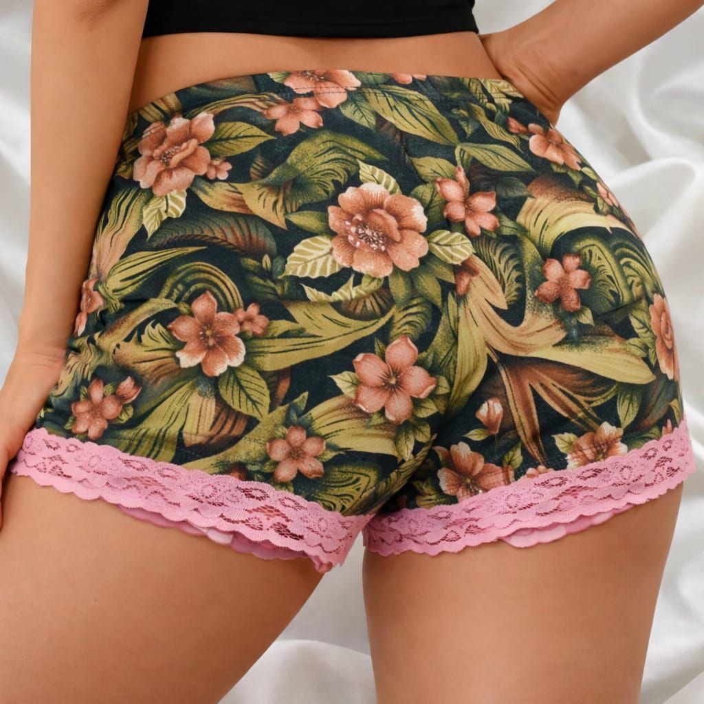 HOT PANTS 12 PCS/1 LUSIN SHORT PENDEK CELANA DALAM BOXER WANITA MOTIF