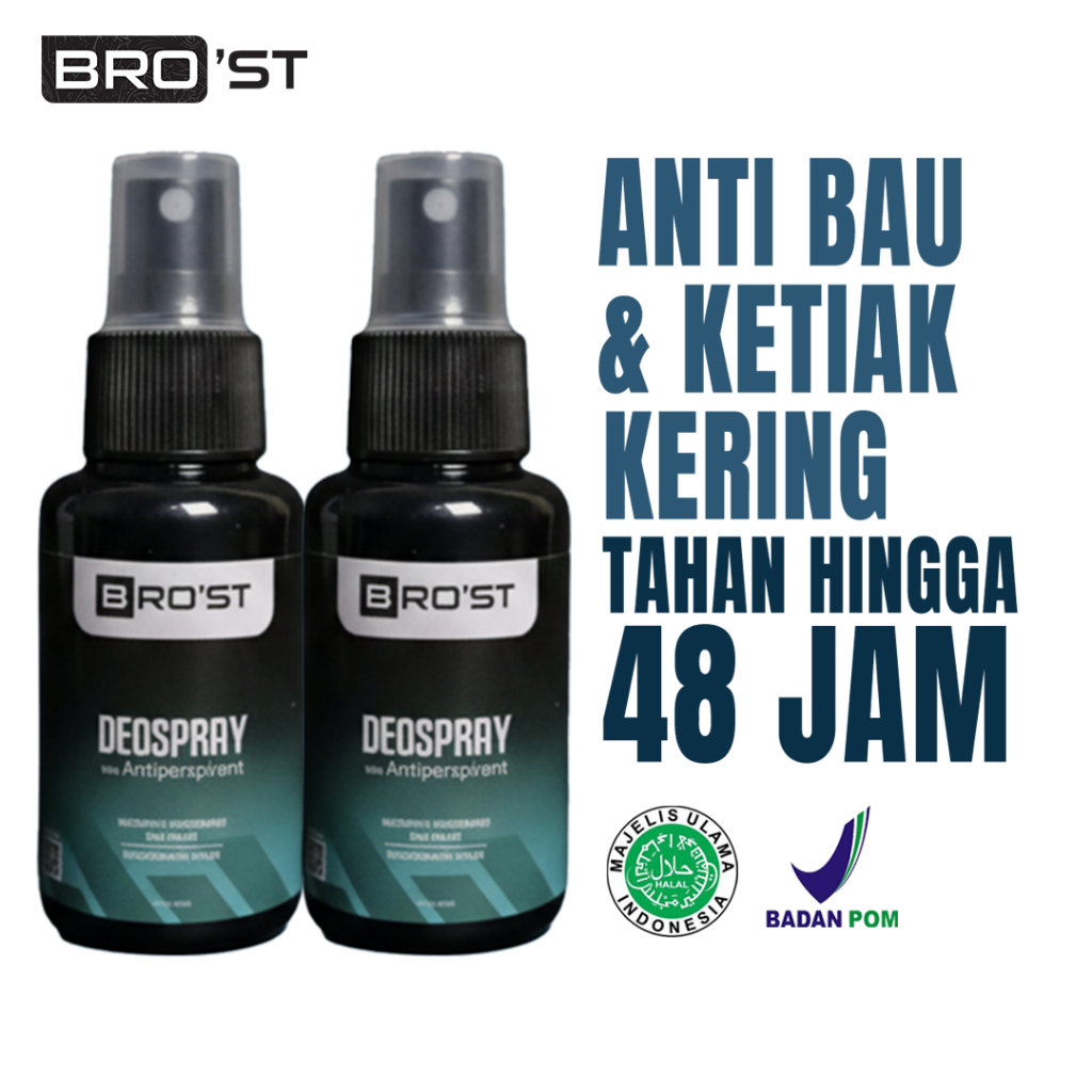 BUY 1 GET 1 | BRO'ST Deodorant Spray Antiperspirant Tosca 60ml – Deodorant Pria – Niacinamide Bright