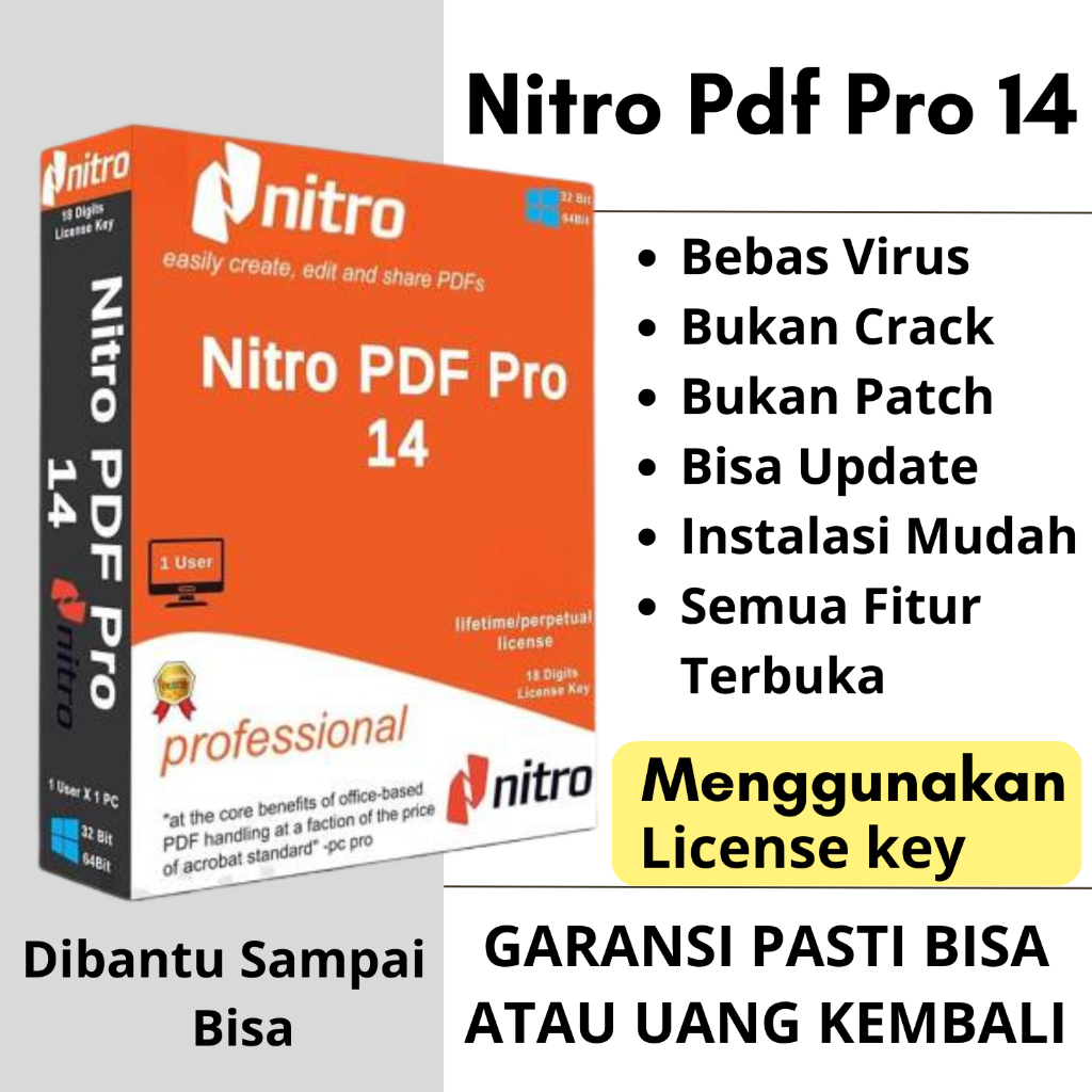Nitro Pro 14 / Nitro pdf Pro 13 License Lifetime Bergaransi / edit convert combine compres pdf / edi