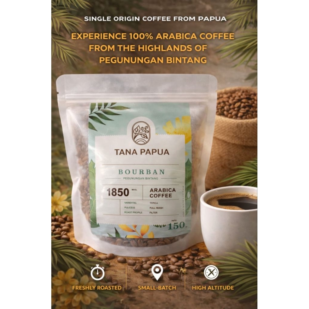 bubuk kopi arabica Papua/ biji kopi Papua asli/ biji kopi arabica Papua / bubuk kopi arabica asli Pa