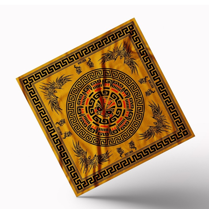 GLORIUSS - Bandana Slayer Scarf Paisley Motif Korea Jepang - GOLD AZTEC