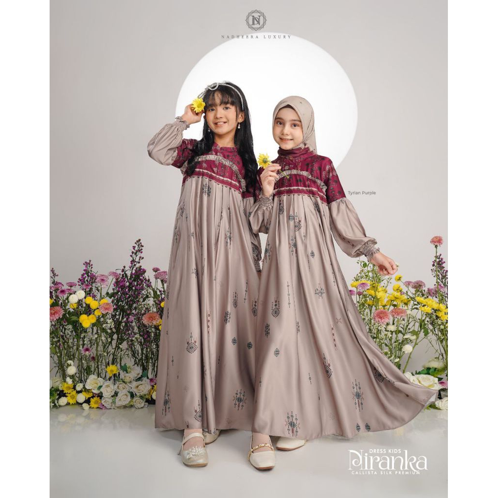 NIRANKA DRESS KIDS SERIES TERBARU NADHEERA LUXURY•GAMIS ANAK CANTIK LEBARAN •BISA COD