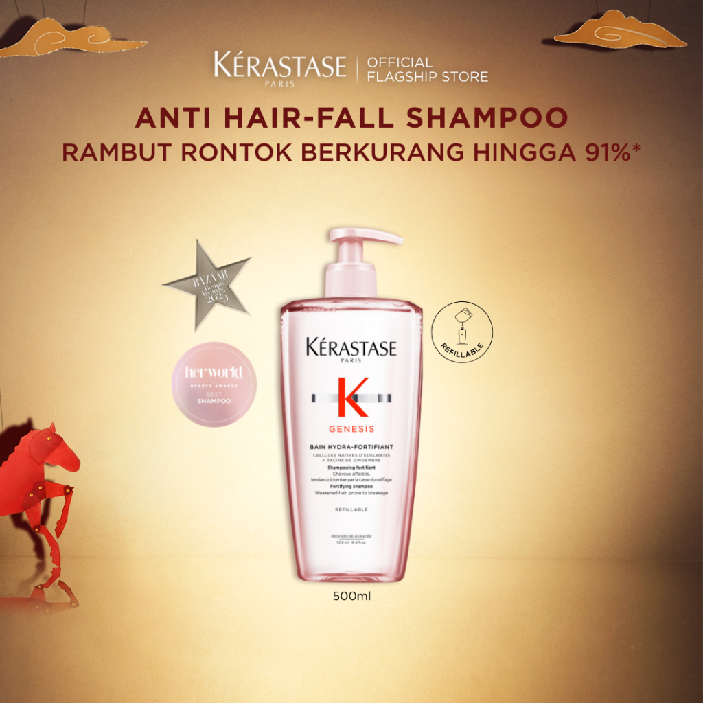 Kerastase Bain Hydra Genesis 500ml Anti Hair Fall Shampoo (Normal Hair) - Shampoo untuk Rambut Ronto