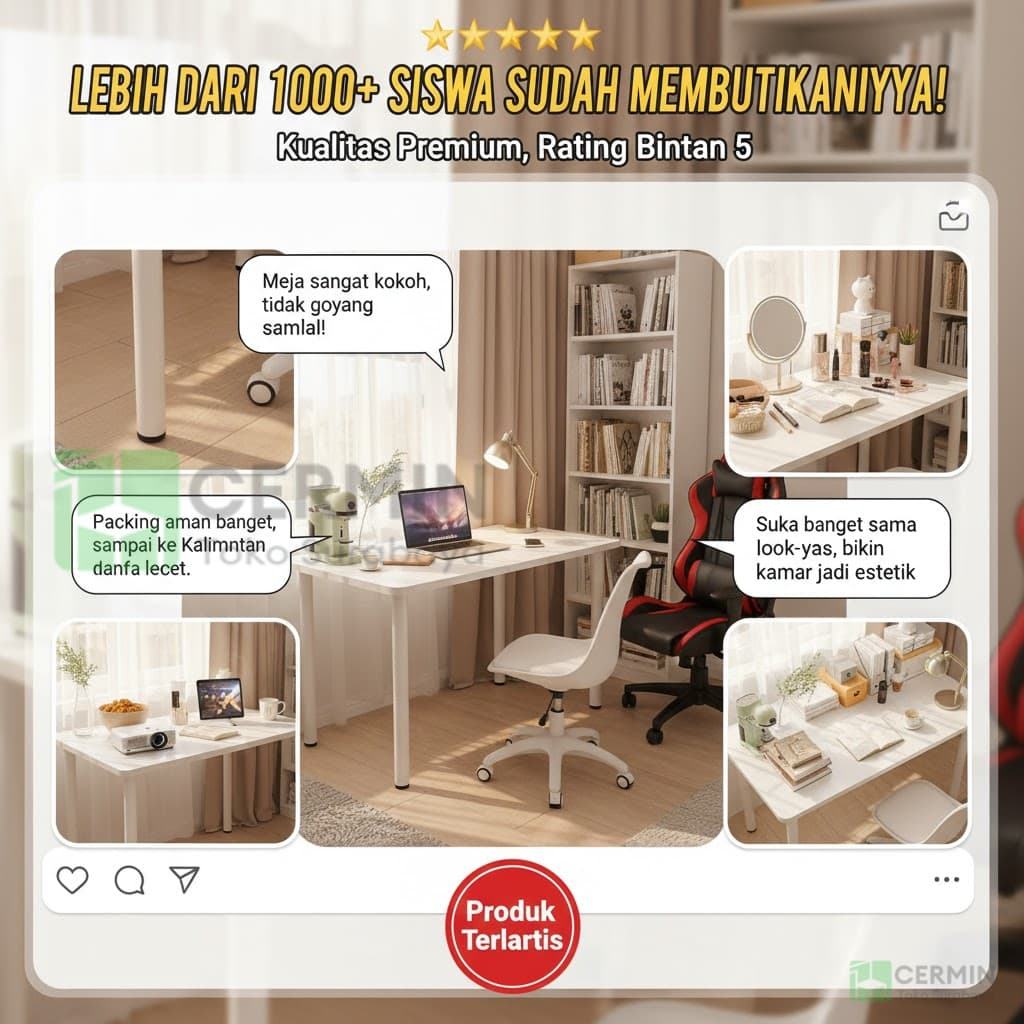 Pengiriman Dari SurabayaMeja Belajar Kayu Meja Kantor Besi Meja Kerja Minimalis Meja Putih Meja