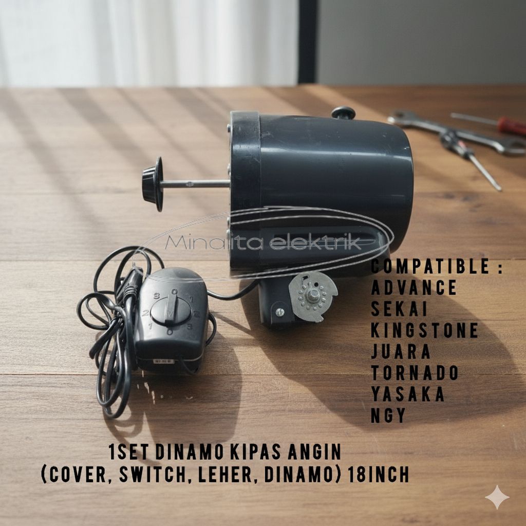 1 SET DINAMO KIPAS ANGIN 3IN1 PNP MERK ADVANCE NGY TORNADO DLL 18INCH DINAMO + BOX COVER 1SET KIPAS 