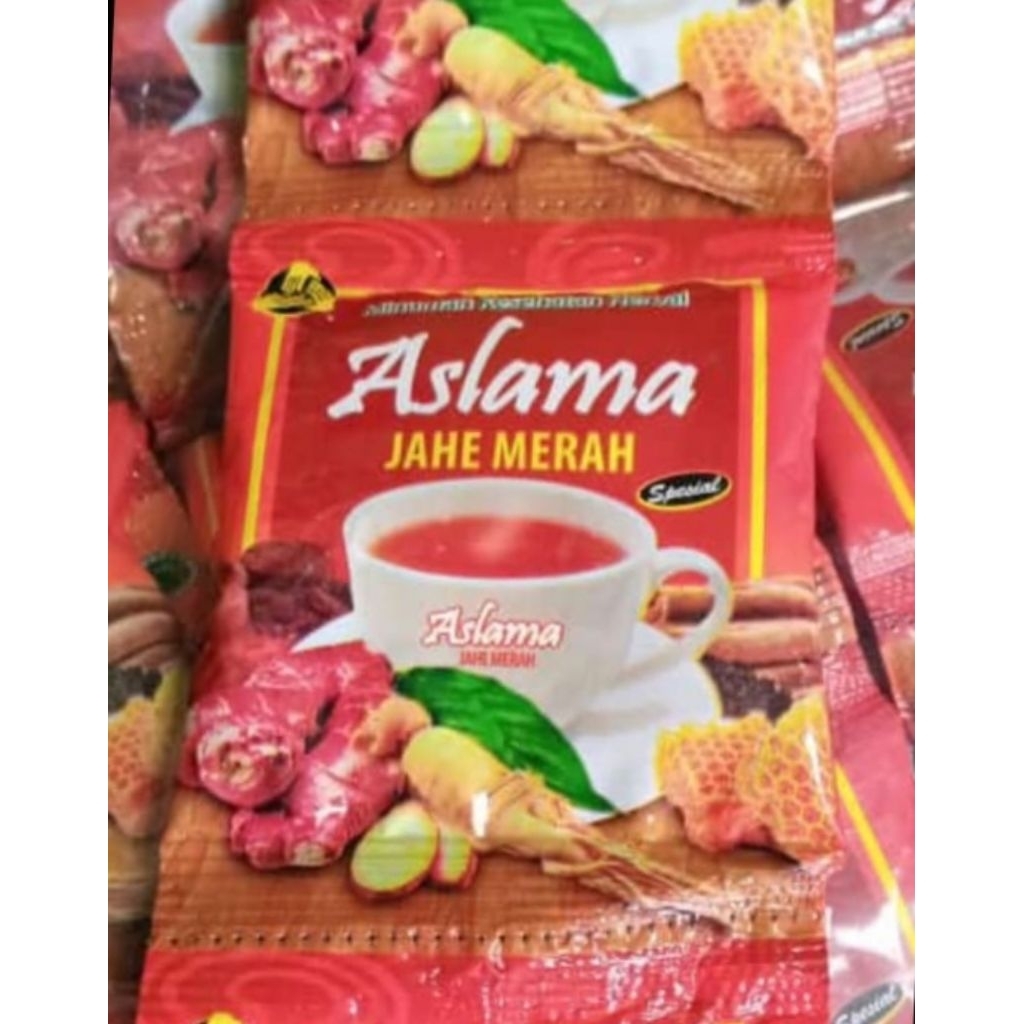 ASLAMA Jahe Merah 12 pcs -Jahe Merah Sachet Herbal AntiVirus Dan DayaTahanTubuh
