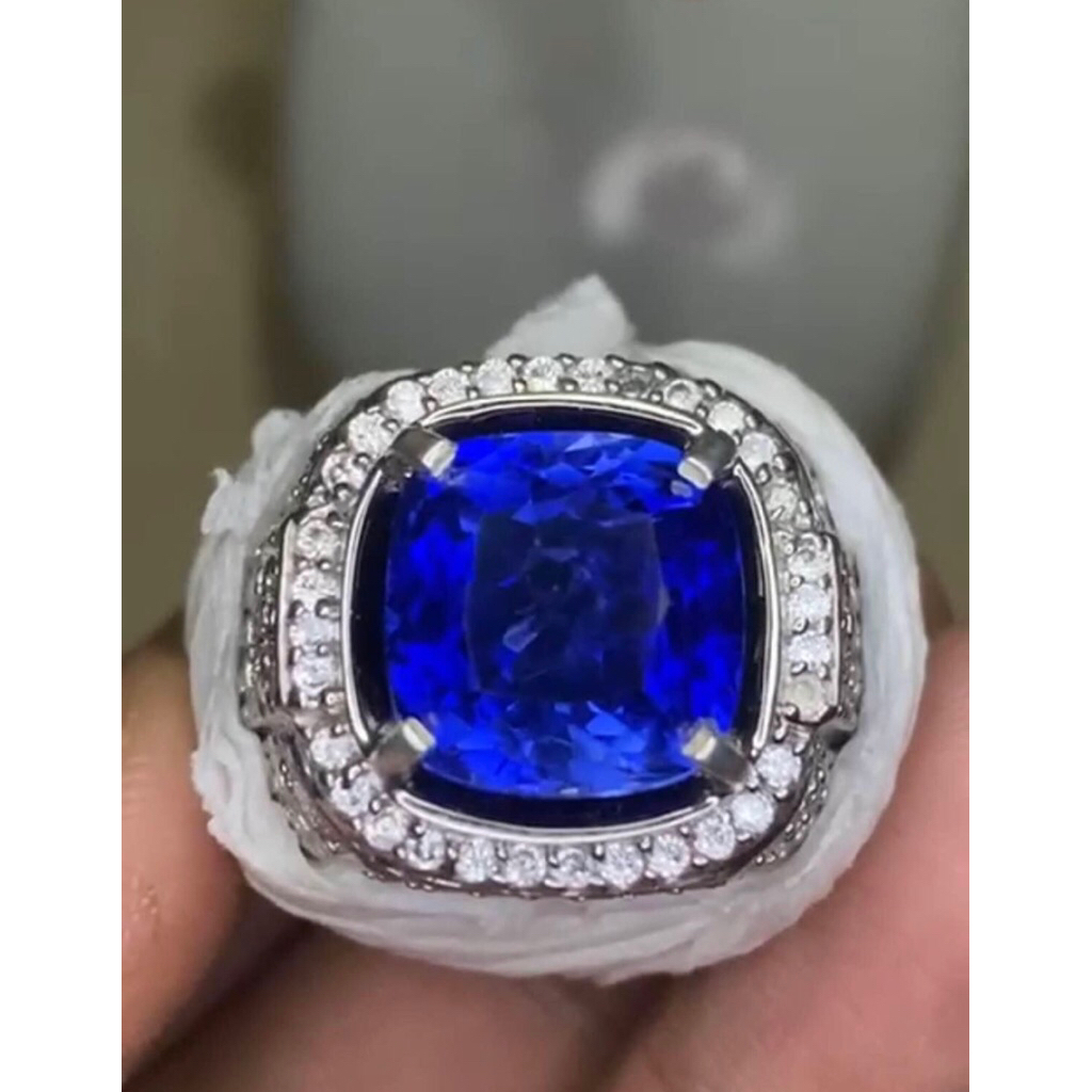 Cincin Batu Natural Blue sapphire Srilanka Sertifikat