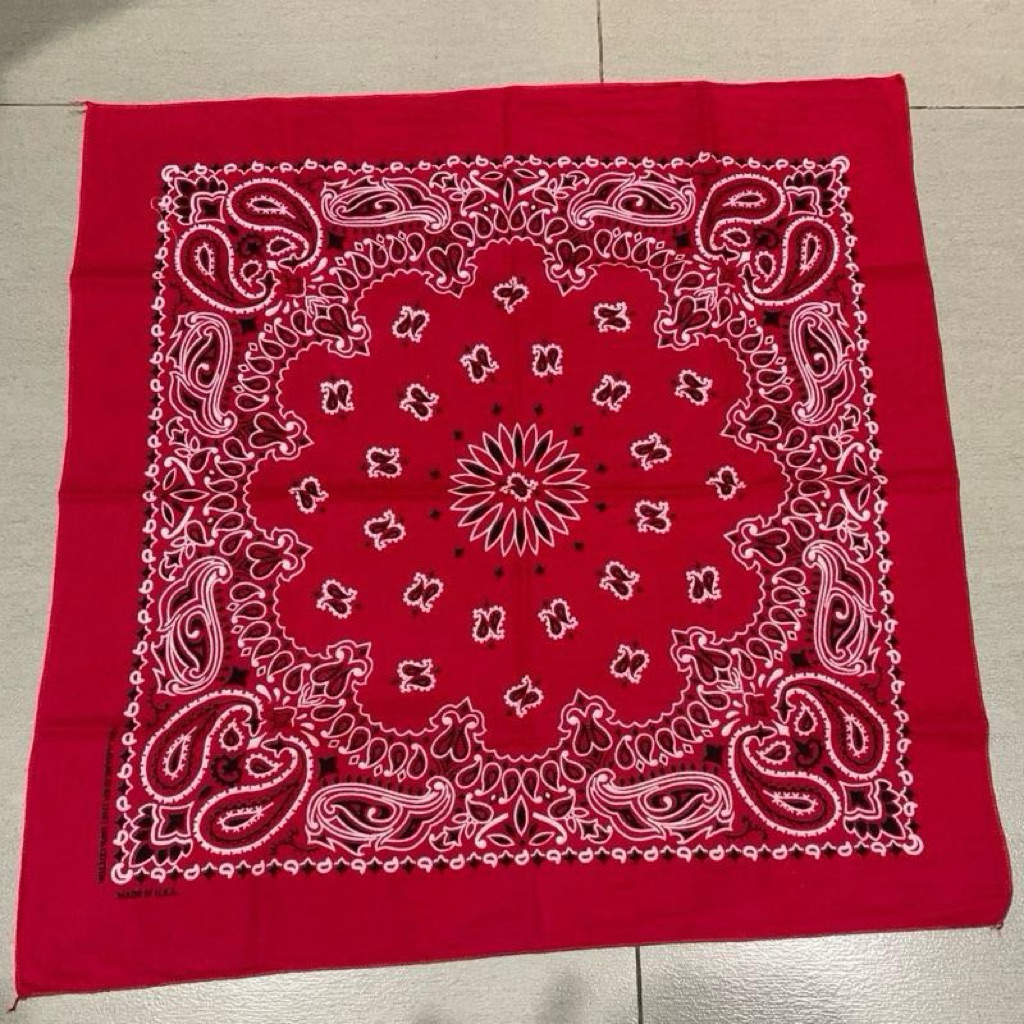 Bandana Paisley Red Color Hav a Hank Made in USA Classic Pattern Brand New Old Stock Import