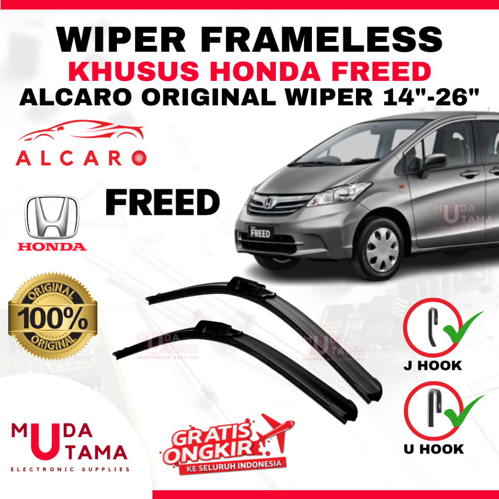 Wiper Frameless FREED Original Alcaro - Sapu Kaca FREED - Wiper FREED Frameless - Wiper Frameless FR