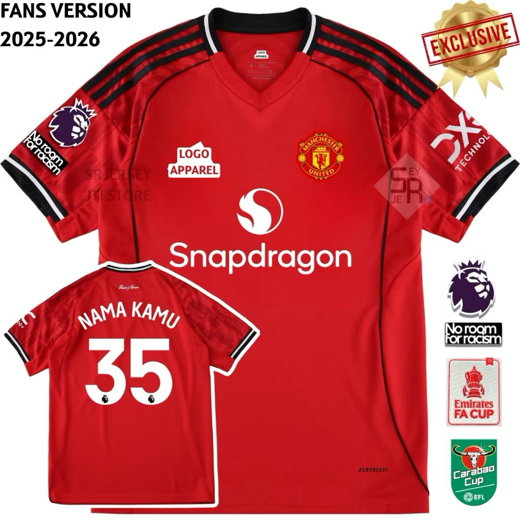 Jersey Manchester United Home 2025 2026 - Jersey Man United Grade Original