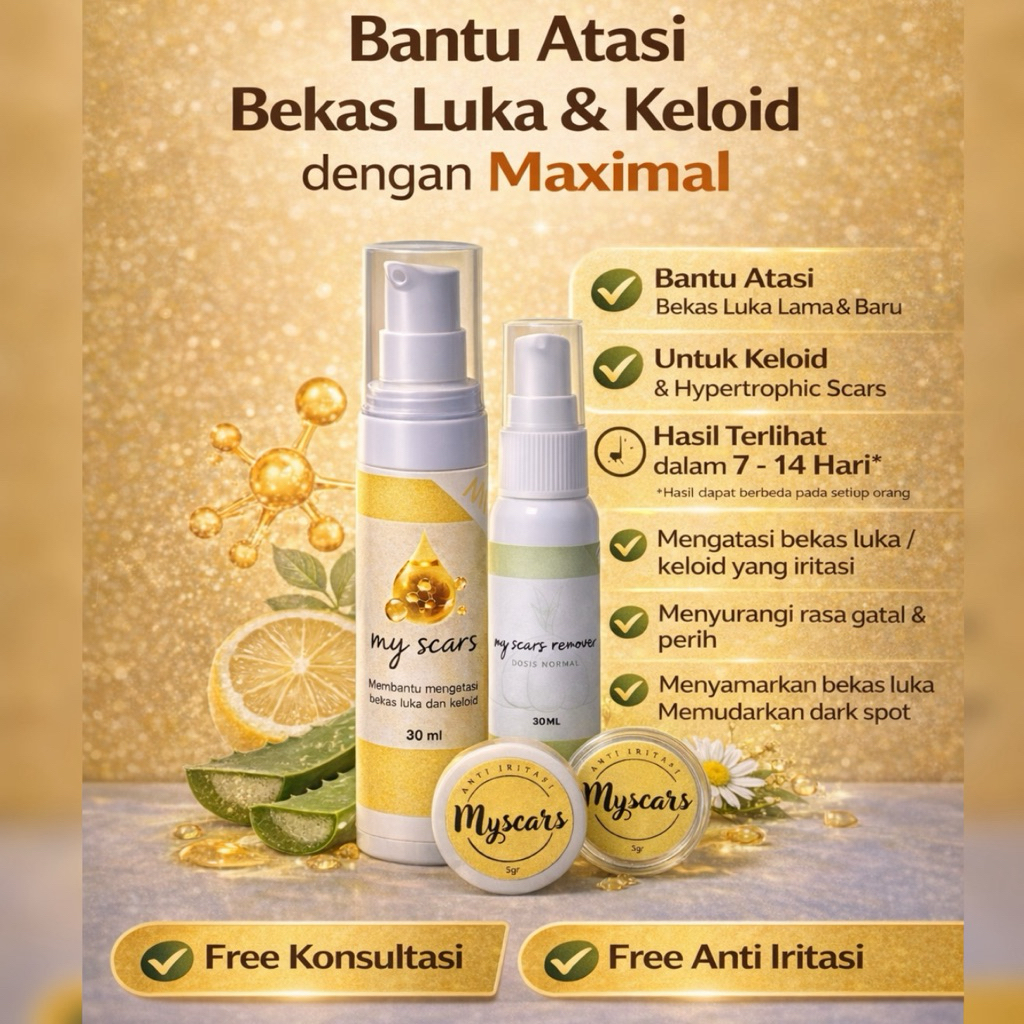 MYSCARS | obat Penghilang Keloid & Bekas Luka | Size Mini | Size Trial