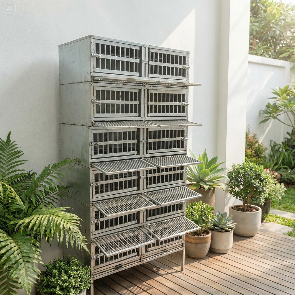 Kandang Merpati Aluminium ,Tebal – Berkualitas , Bekas Terawat 12 pintu buat umbaran