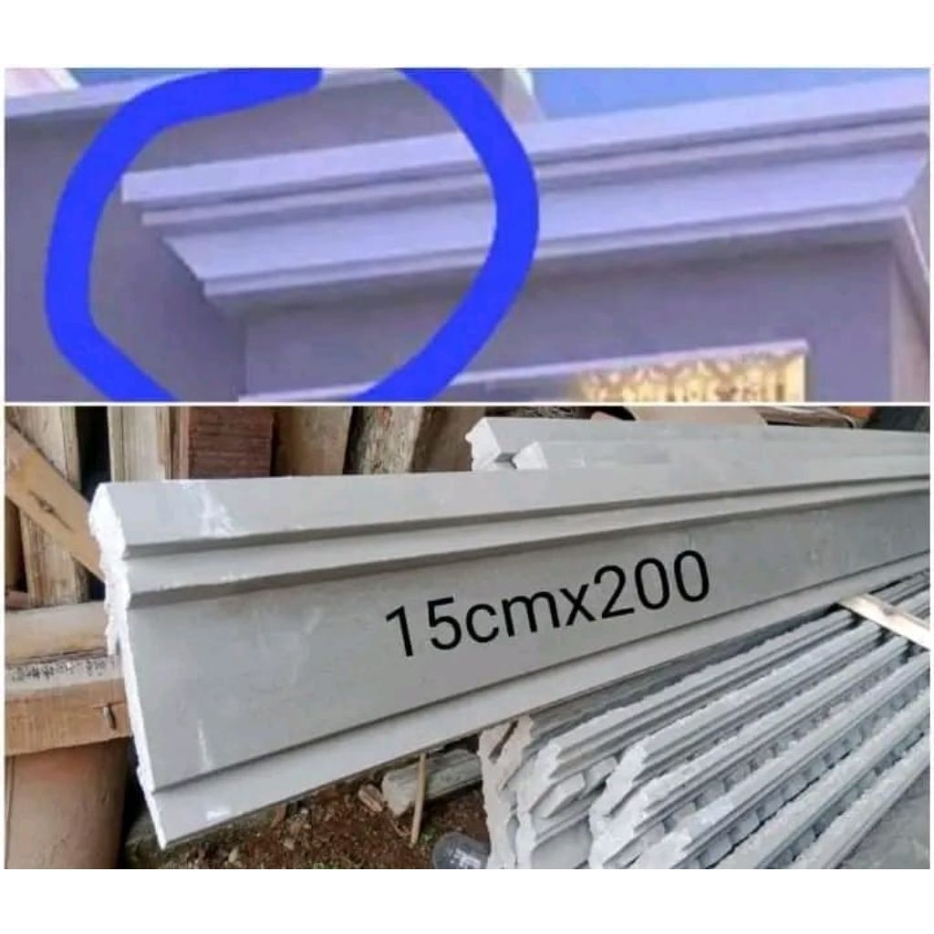 Lisplang Profil Beton - Lis beton Tempel - Lis profil beton - Lisplang beton Fasad Rumah & Lis Atap 