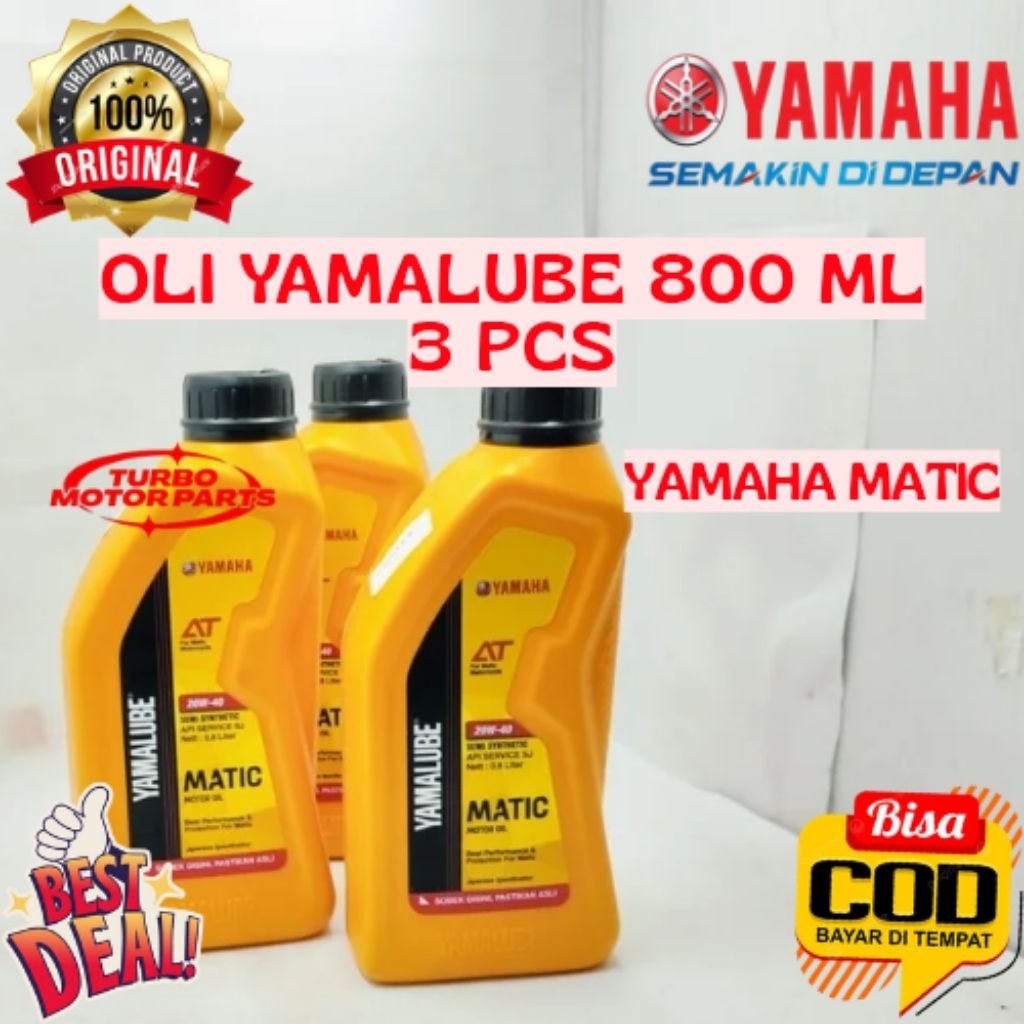 Oli Yamalube Matic (800ml) 3 Pcs Original Yamaha Matic Mio Soul Fino Ready Stok