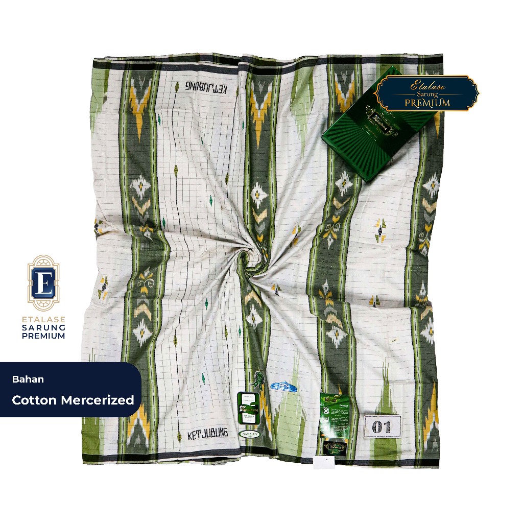 Sarung Istimewa KETJUBUNG Green Motif SKG STC Full Tenun Songket ATBM Harga Terjangkau