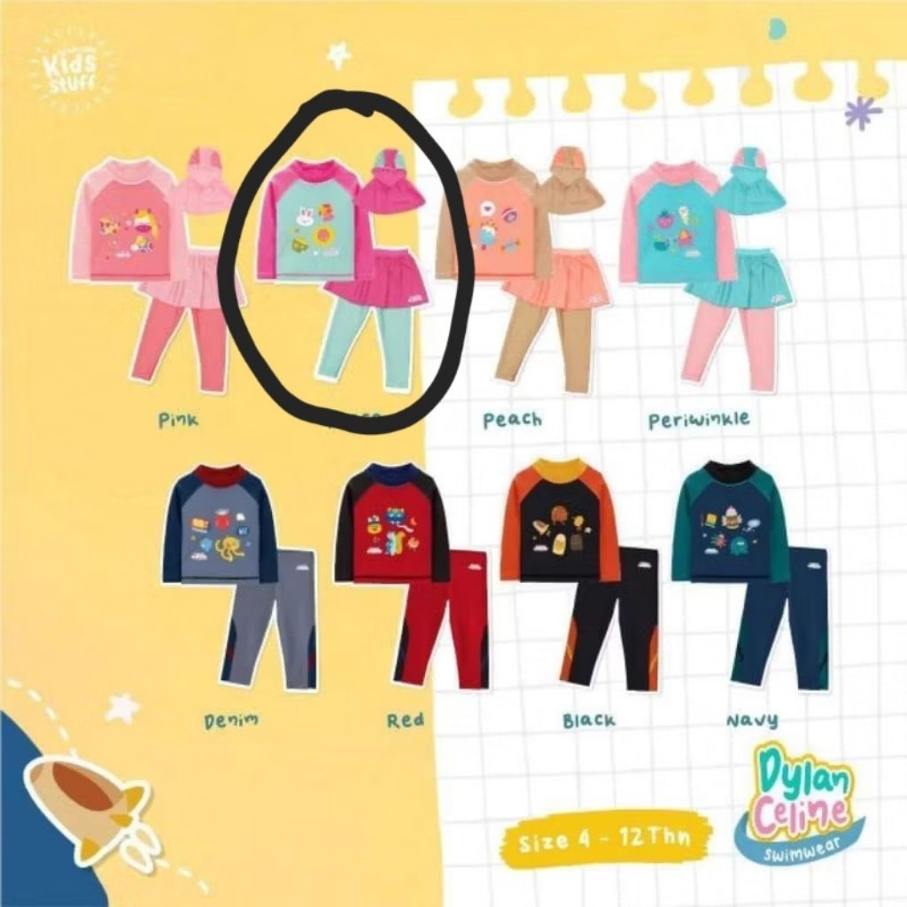 Baju Renang Anak Muslimah lengan panjang pl preloved second