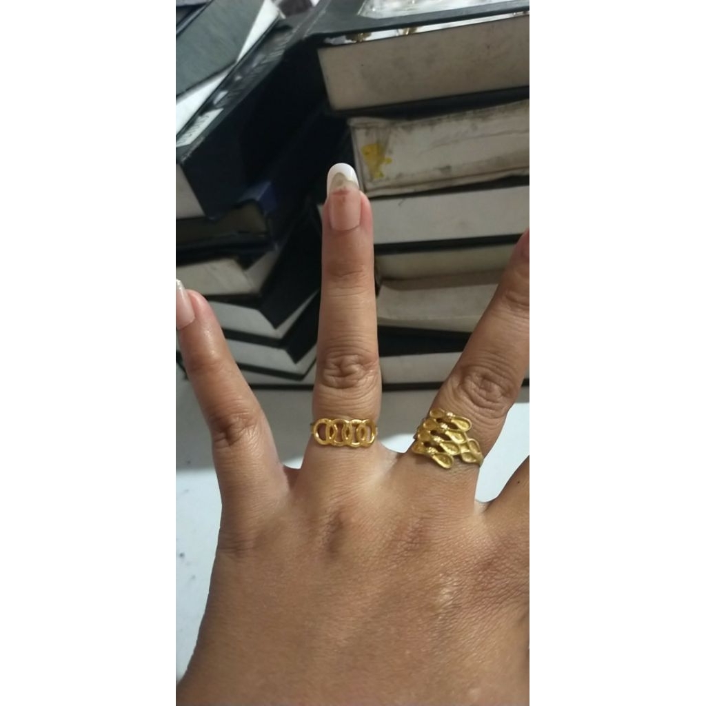 Cincin Koin Asli 91 Bahan Uang 500an/Kuningan