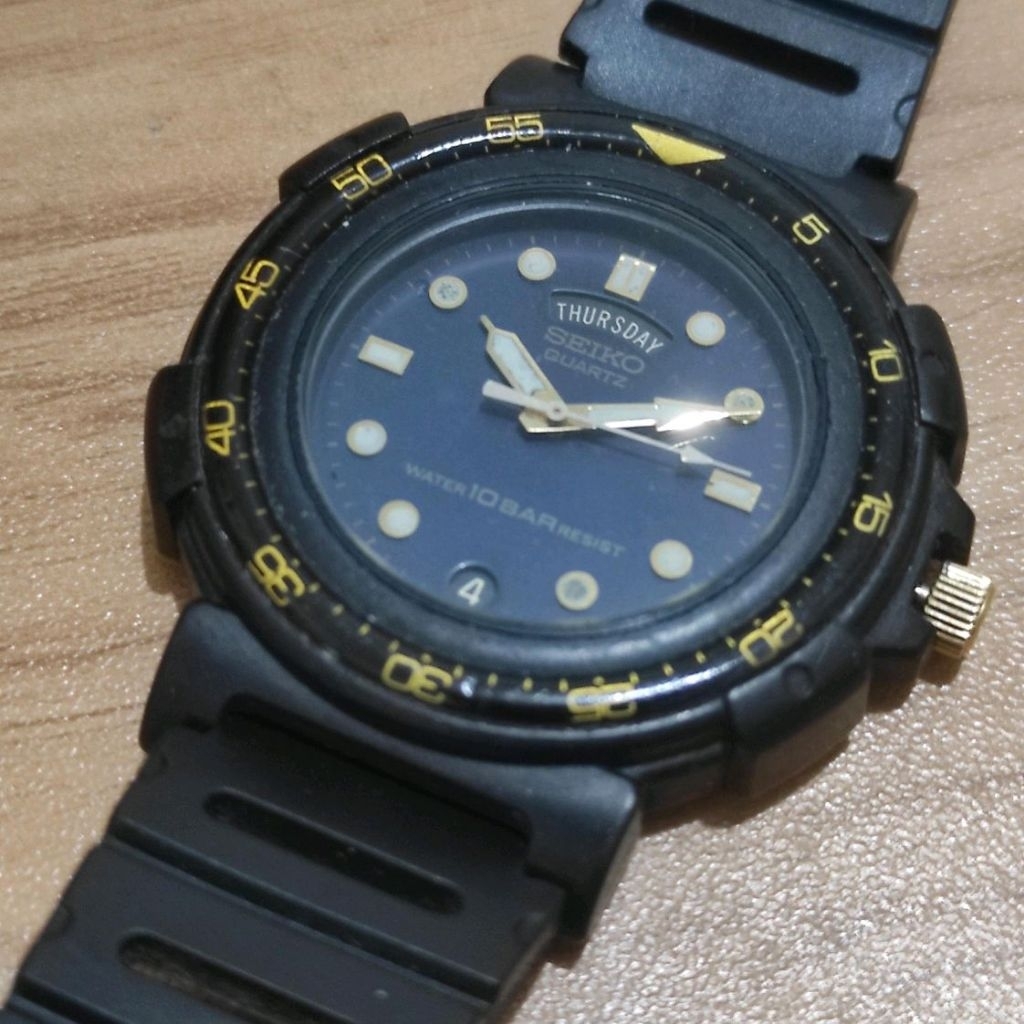 Seiko Black Plastic President Watch - Rare