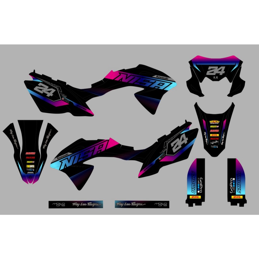 Decal Stiker Klx Bf 150 Kuning Hitam Dekal Striping Sticker New Klx  Bf Extreme 2018 A3-137