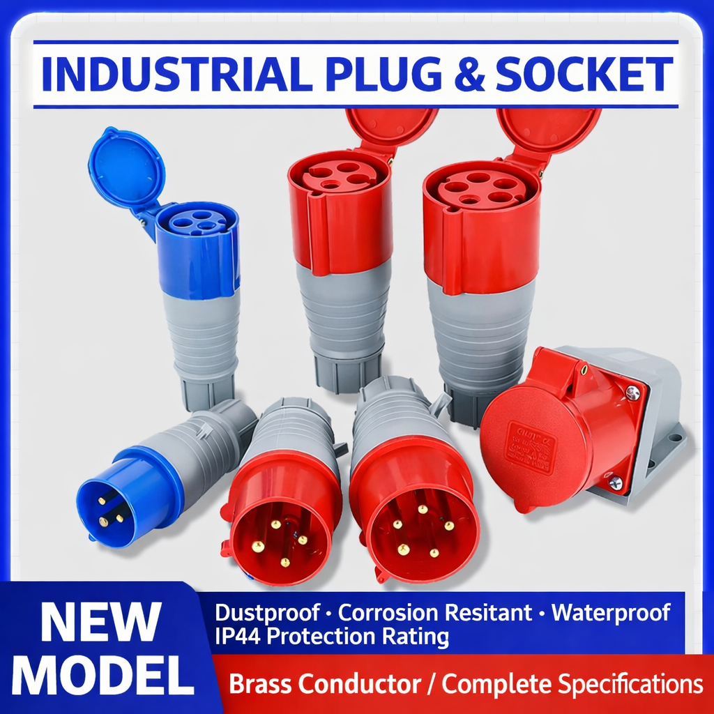 Konektor Soket Industri Interlocking Chint Aviation Plug Jantan Betina 16A 32A 4 Pin 5 Pin 3 Phase