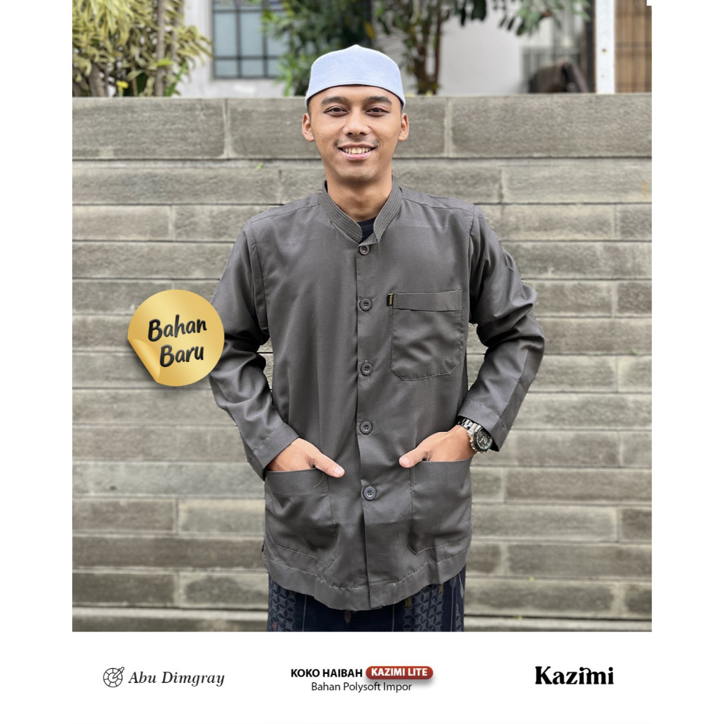 Baju Koko Haibah Kazimi Lite Abu Dimgray