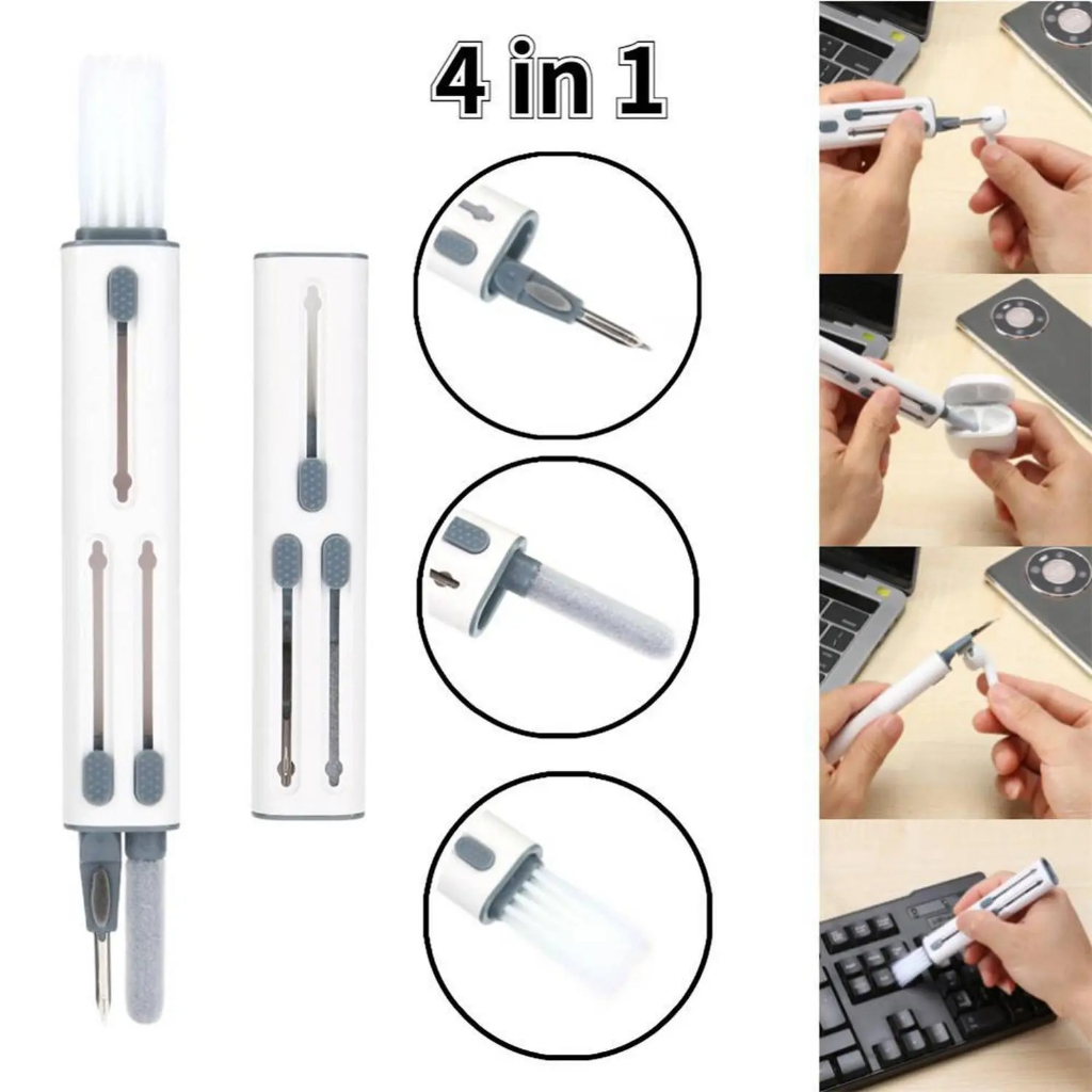 GlestRadio - Cleaning Kit Sikat Pembersih Keyboard Earphone 4 in 1 - CT-20 - White