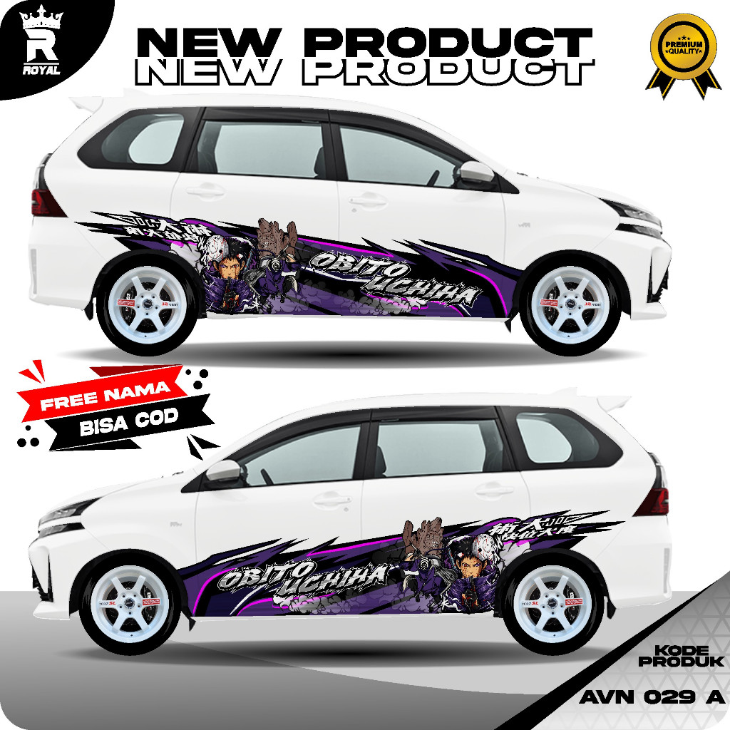 NEW DECAL STIKER OBITO ANIME MOBIL AVANZA ERTIGA AYLA FOTUNER WULING REBORN PAJERO SEDAN THAILOOK FR