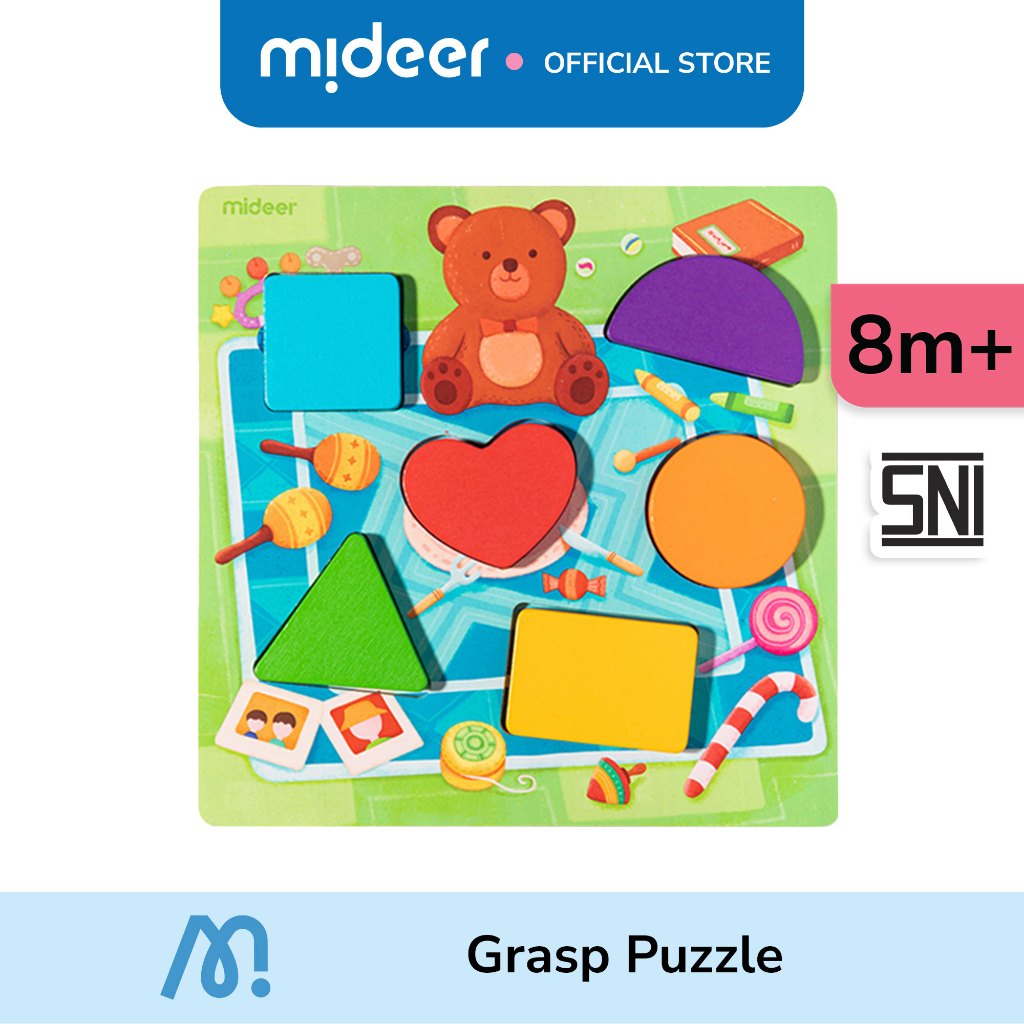 Mideer - Grasp Puzzle - Mainan Edukasi Bayi 8 Bulan