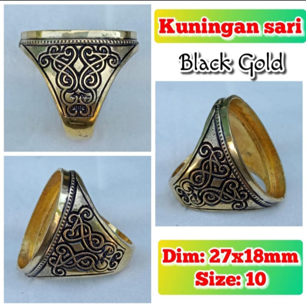 emban batu akik dan permata Kuningan perunggu.15