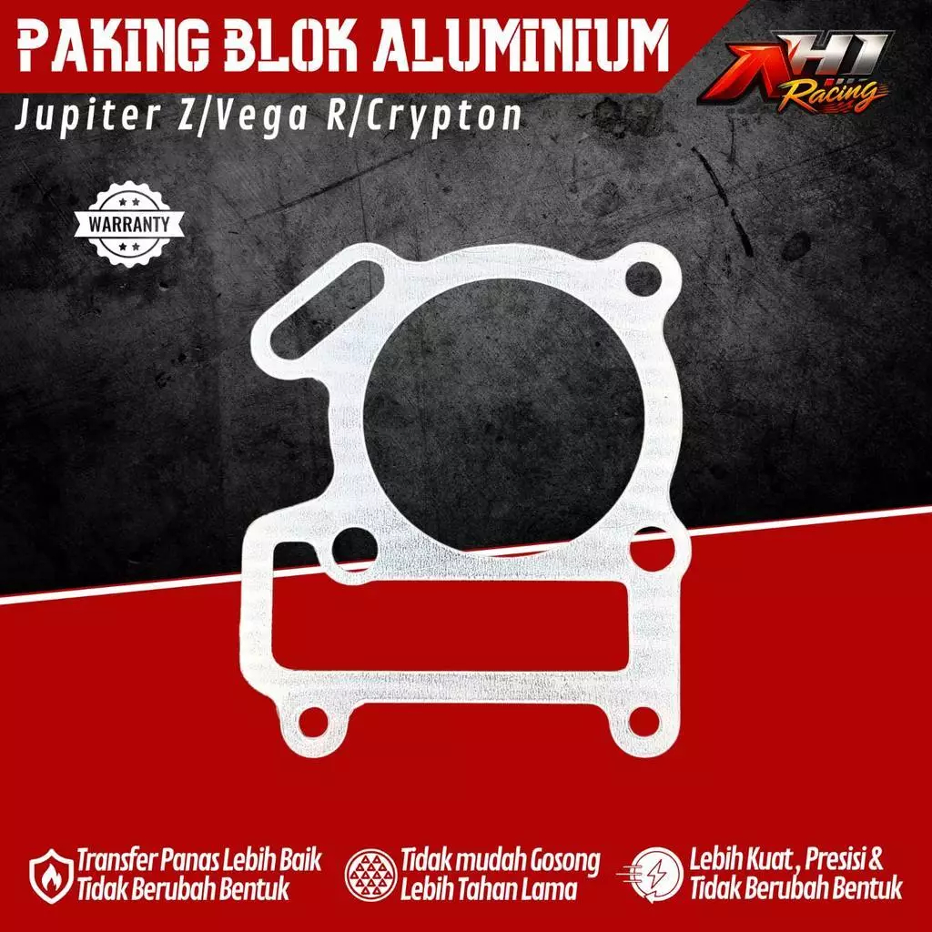 Paking Packing Blok Boring Plendes Alumunium Stroke Jupiter Z Vega R Crypton Tebal 1 1,5 2mm AH1 Rac