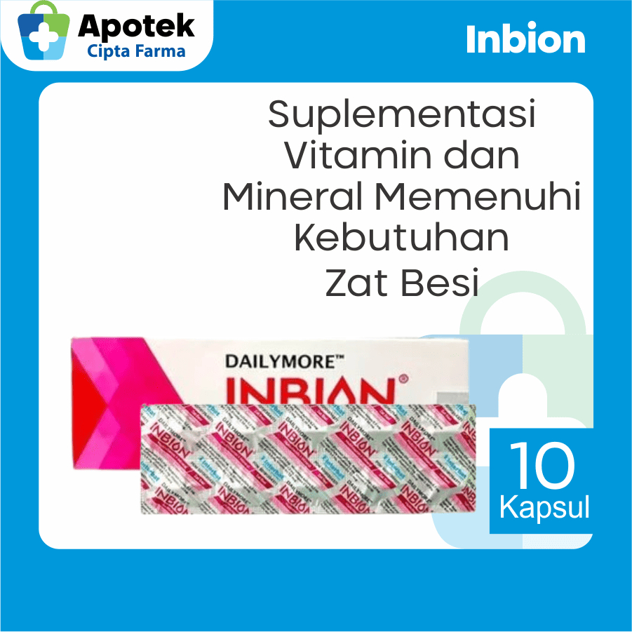 Inbion 10 Kapsul Folic Acid Sorbitol Vitamin B12 Vitamin C Mineral Suplemen Zat Besi Obat Anemia Kek