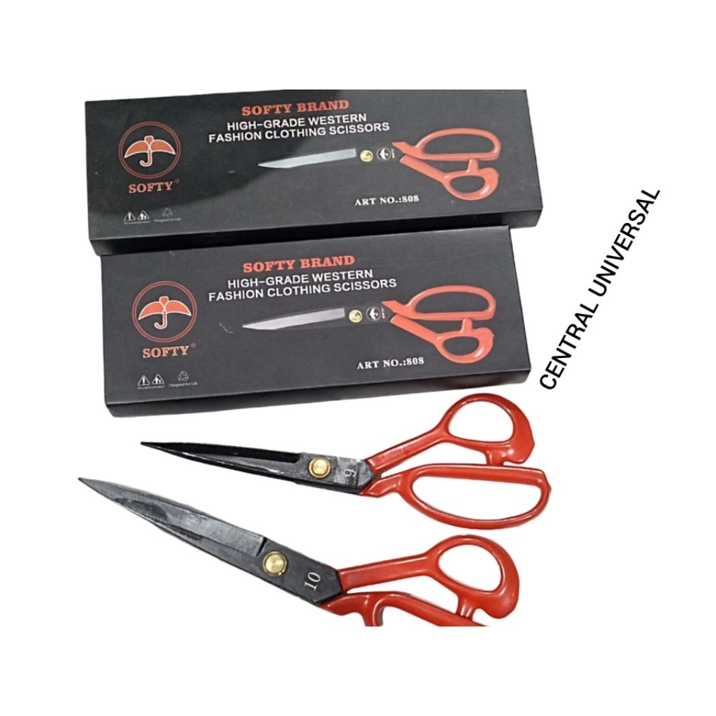 Gunting Softy / Gunting Kain Gagang Karet Premium / Gunting Taylor / Gunting Penjahit