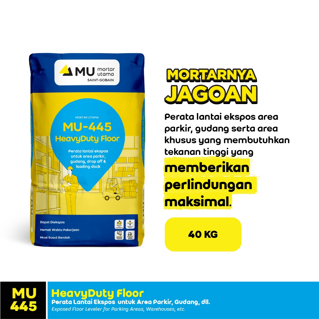 Mortar Utama MU-445 HeavyDuty Floor 40Kg