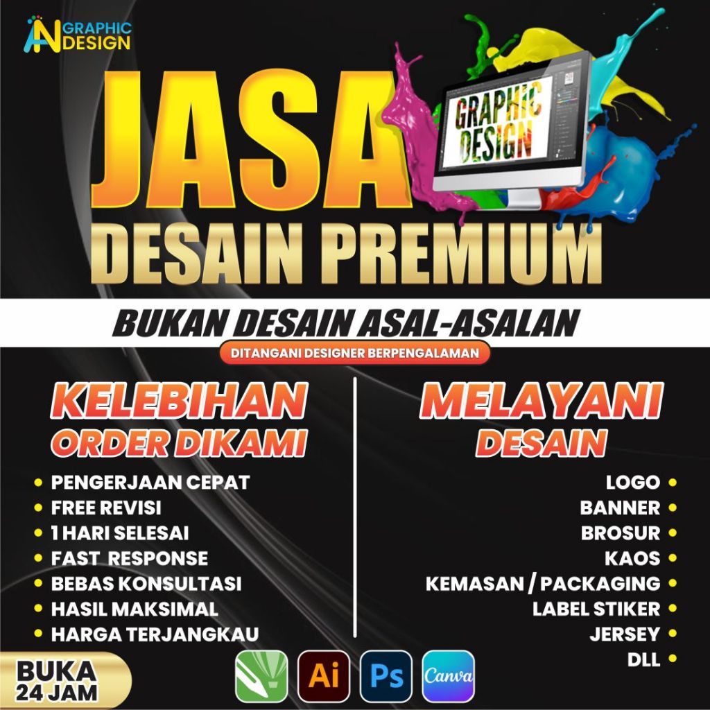 DESAIN GRAFIS PREMIUM ++, DESAIN LOGO, DESAIN LABEL STIKER, DESAIN KAOS, DESAIN KEMASAN, DESAIN MOCK