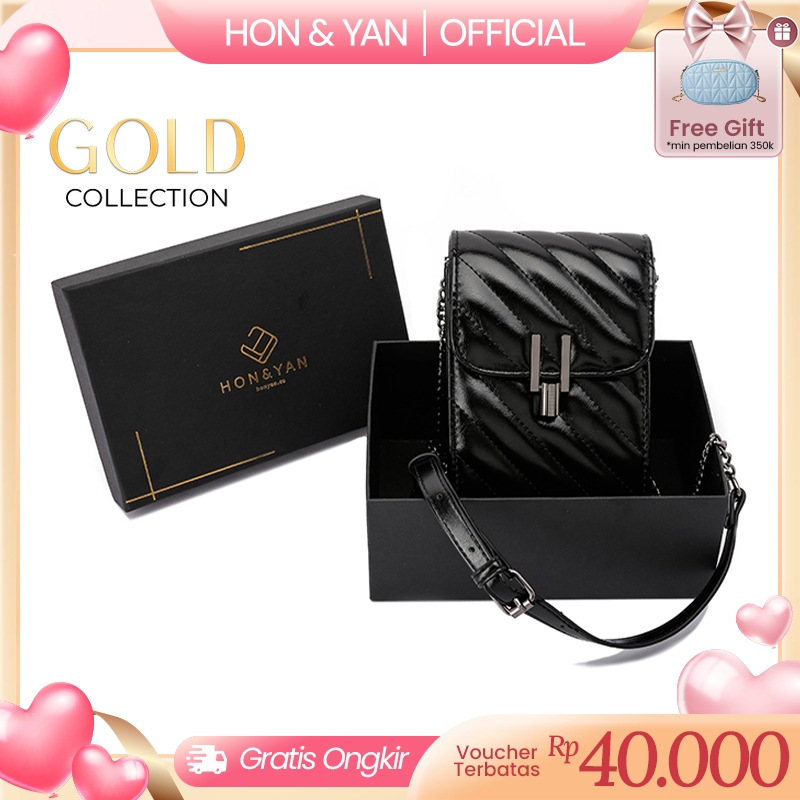 HONYAN GOLD Tas Hp Wanita Nata Sling Bag Tas Handphone Tas Selempang Import Original Kekinian