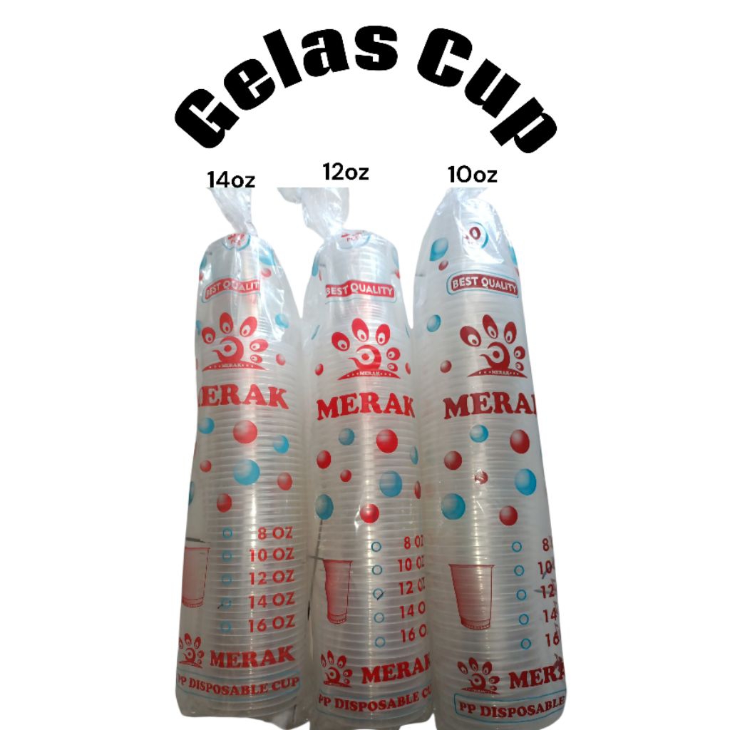 Cup Gelas Plastik 10oz/12oz/14oz/16oz