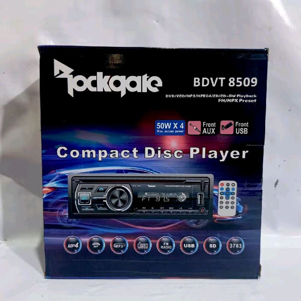 Single dvd rockgate bdvt 8509 tape mobil bluetooth rockqate