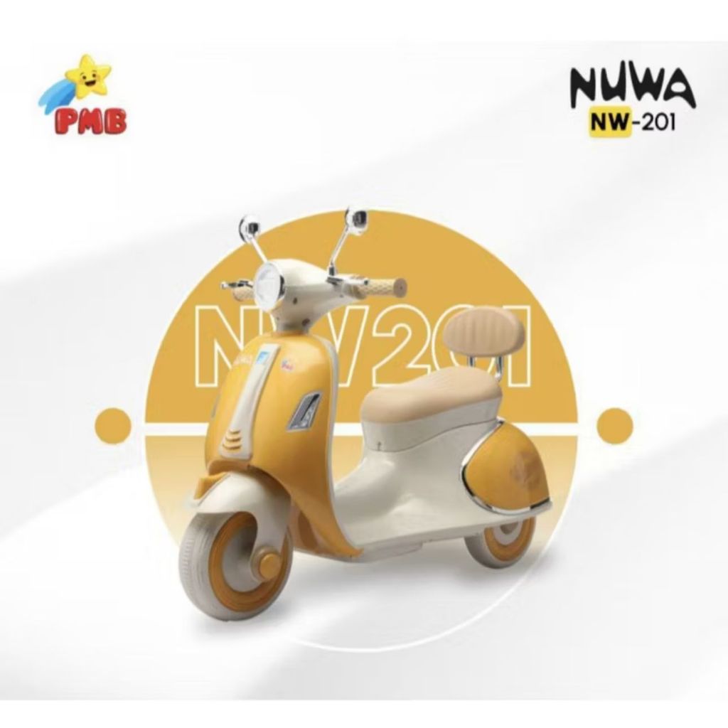 Mainan Motor Aki Anak Vespa Anak BESAR NUWA NW 201  DAN NUWA 113 TERBARU MAINAN ANAK MOTOR AKI PMB