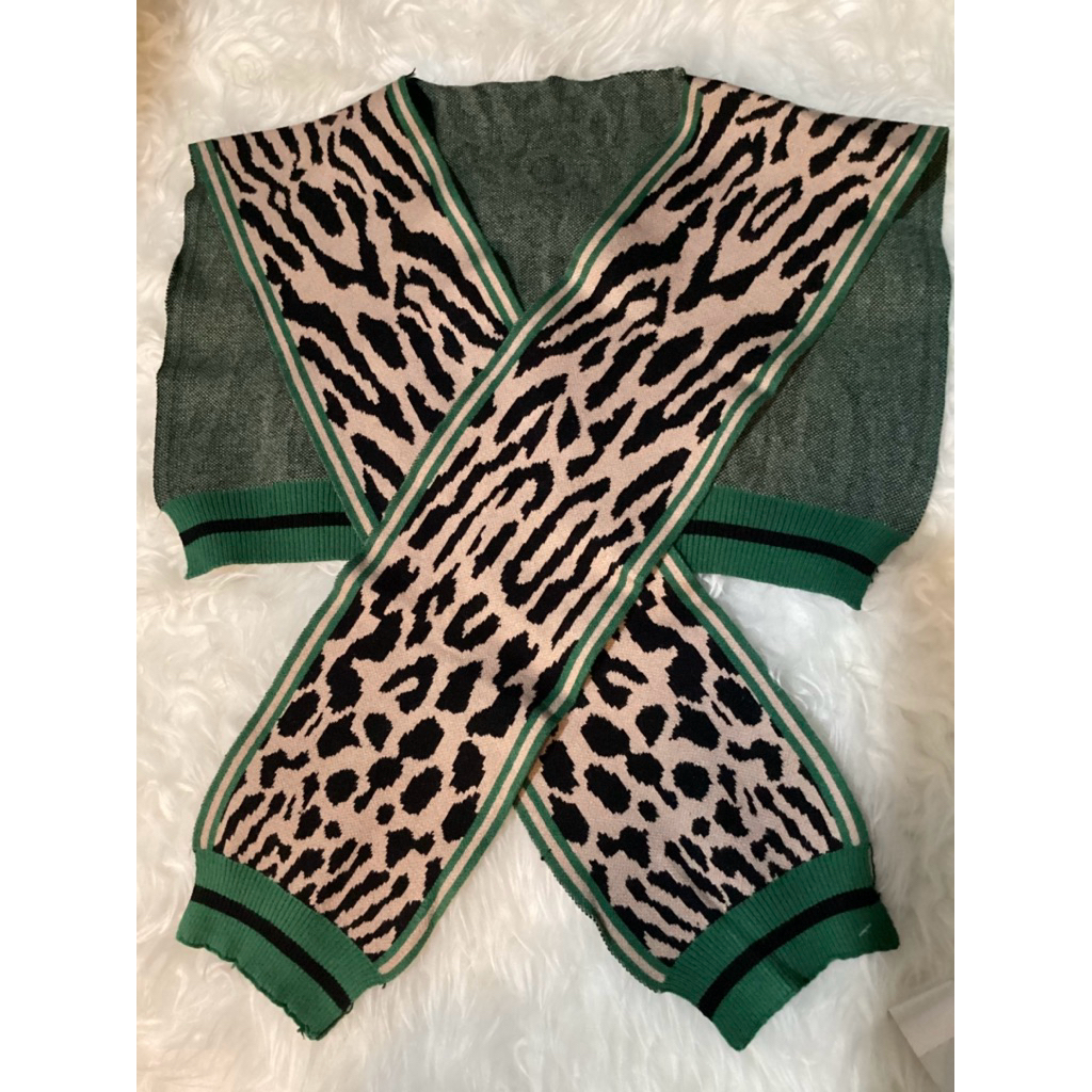 Syal Leher / syal wanita bahan rajut premium motif macan