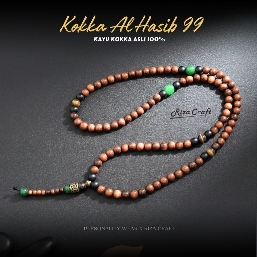 Tasbih Kayu Kaokah Kaoka Kokah ASLI Original 100% KOKKA AL HASIB Turki kecil 8mm 99 Butir sertifikat