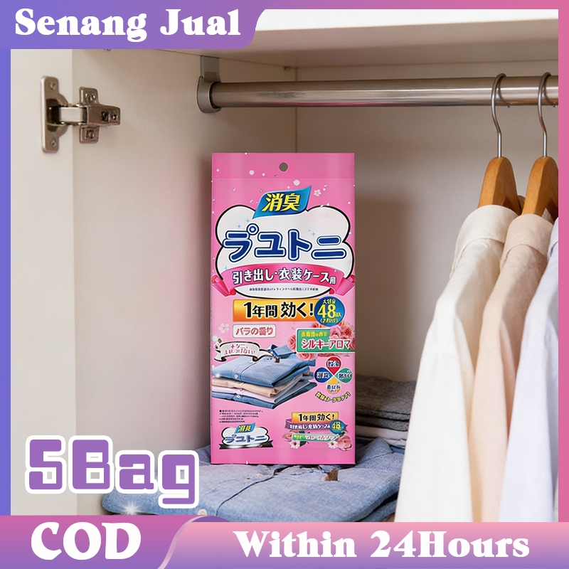 Pengharum Pewangi Lemari Aroma Mawar Kamper Pewangi Pakaian Pakaian Anti Rayap Anti Jamur Anti 5Bag/