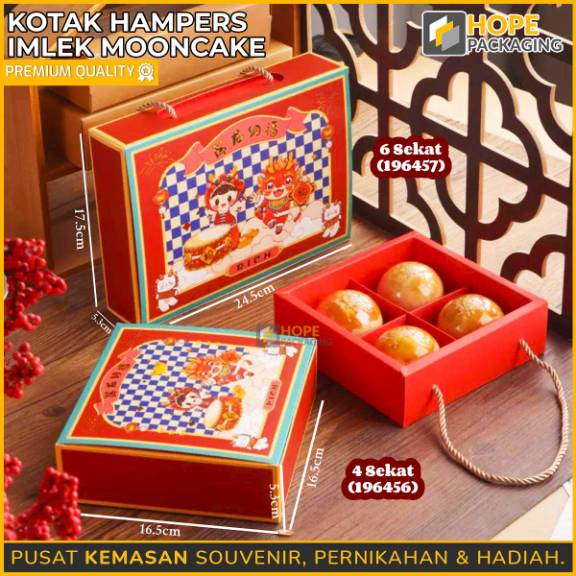 Kotak Hampers Imlek Mooncake/Kotak Egg Tart Pie Susu Premium/Kotak Kue Estetik Isi 2–8/Hampers Imlek