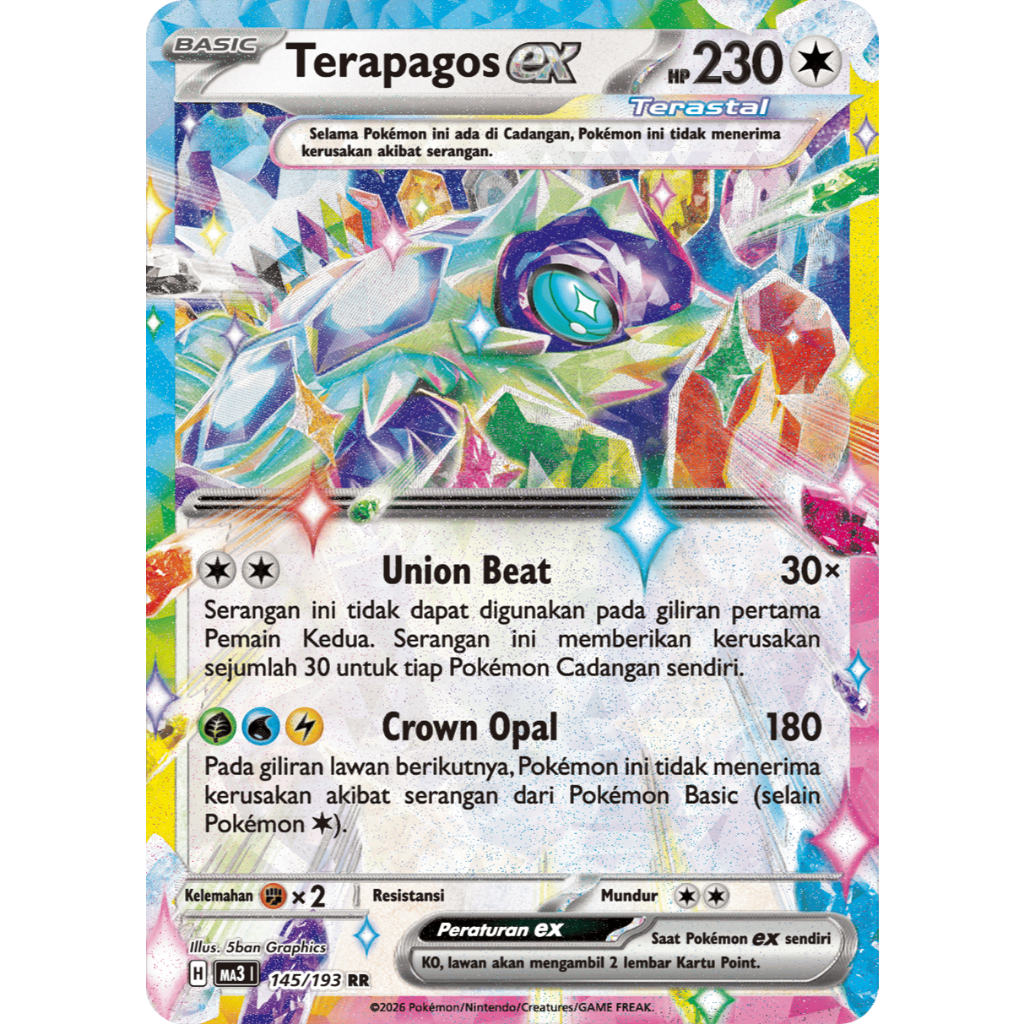 Pokemon TCG Indo RR Terapagos EX 145/193 Mega Impian EX