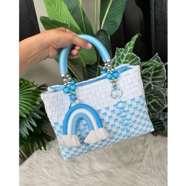 Tas Anyaman Plastik Tas Anyaman Resleting Furing Handle Mutiara Talikur S Patty